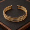 Multi-Strand Collar Necklace — Gold-Tone Stainless Steel, Layered Choker