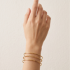 Thin Stacking Cuff Bracelet Set (3 Pieces) — Gold-Tone Stainless Steel, Open Bangles