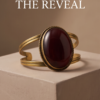Red Oval Stone Split-Band Cuff Bracelet — Antique Copper Tone, Adjustable