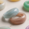 Chunky Marbled Acrylic Ring — Pastel Resin Dome Band (Sold Individually)