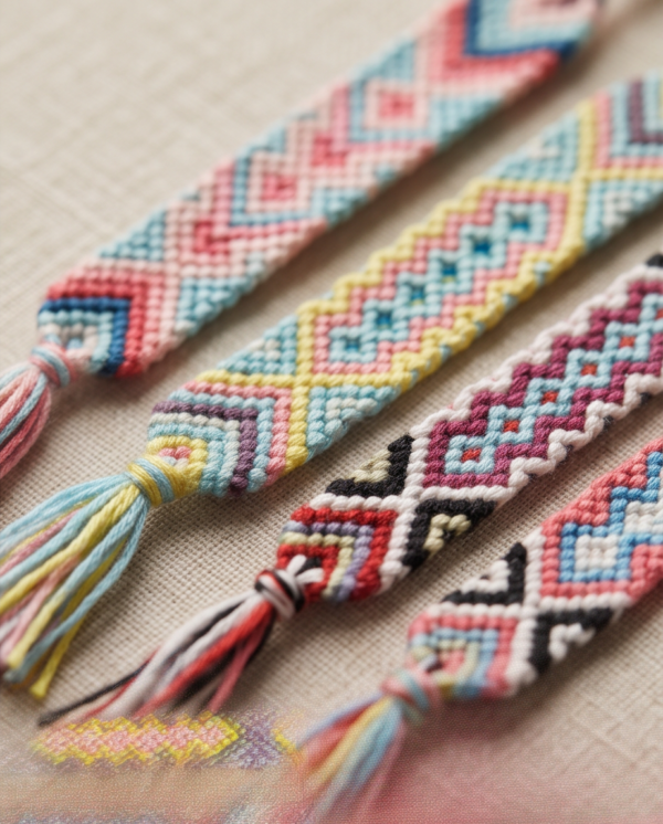 Woven Friendship Bracelet — Bohemian Braided Cord, Adjustable (Sold Individually)
