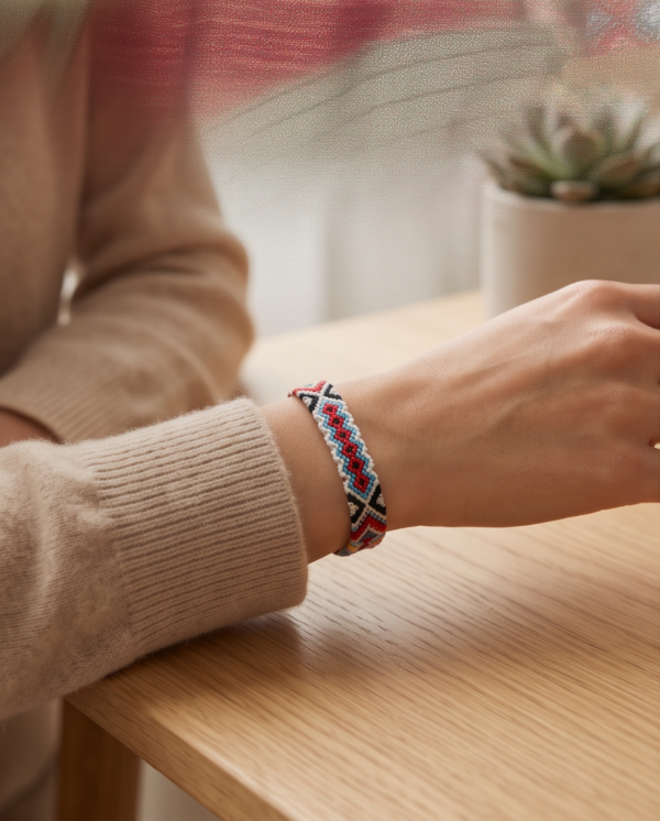 Woven Friendship Bracelet — Bohemian Braided Cord, Adjustable (Sold Individually)