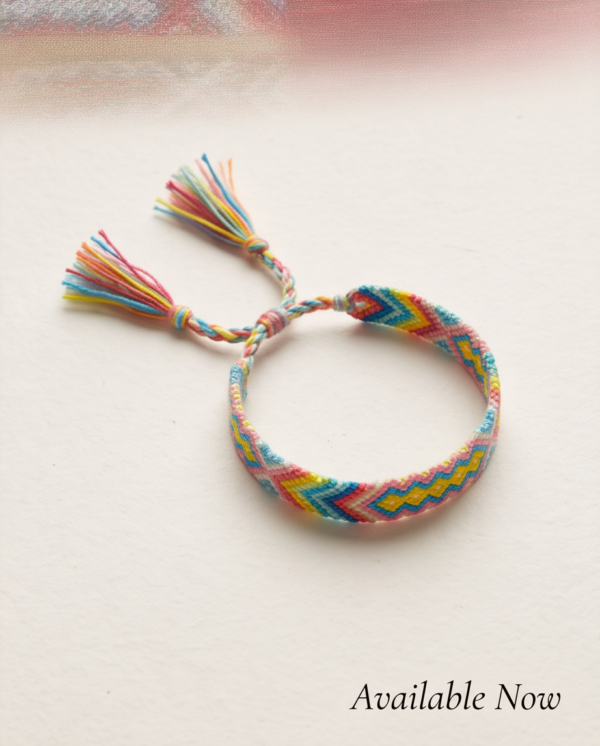 Woven Friendship Bracelet — Bohemian Braided Cord, Adjustable (Sold Individually)
