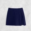 Wrap Swim Skirt with Built-In Shorts — Navy High-Waisted Skirted Bikini Bottom