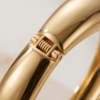 Chunky Dome Cuff Bracelet — Gold-Tone Stainless Steel, Hinged Spring Opening