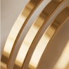 Flat Bangle Bracelet Set (3 Pieces) — Gold-Tone Stainless Steel, Minimalist Stack