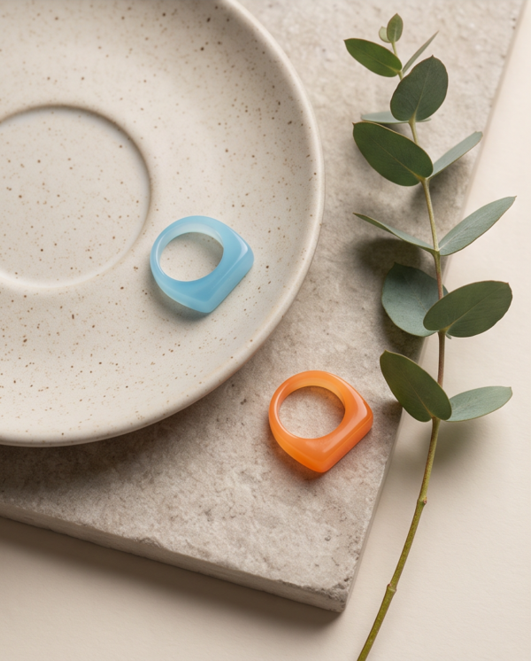img_1451 Chunky Square Acrylic Ring — Bright Resin Statement Band (Sold Individually)