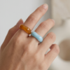 img_1455 Chunky Marbled Resin Ring — Glossy Acrylic Band (Sold Individually)