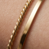 img_1458 Slim Bangle Bracelet Set (6 Pieces) — Gold-Tone Stainless Steel, Smooth & Twisted Stack