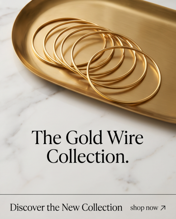 Slim Flat Bangle Bracelets — Gold-Tone Stainless Steel (Sold in Pairs)
