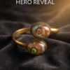 Vintage Murano-Style Millefiori Cuff Bracelet — Antique Gold Open Bangle