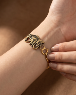 img_1479 Eye of Horus Copper Bangle Bracelet — Pharaonic Hinged Cuff with Hook Clasp