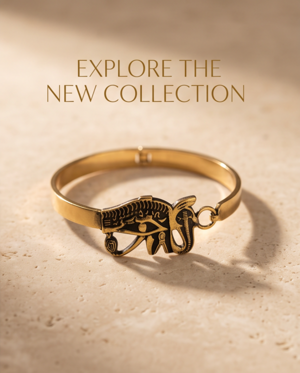 img_1480 Eye of Horus Copper Bangle Bracelet — Pharaonic Hinged Cuff with Hook Clasp
