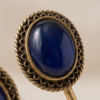 Lapis Blue Copper Cuff Bracelet — Double Stone Open Bangle