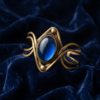 Diamond Wire Sapphire Blue Copper Cuff Bracelet — Wide Statement Bangle
