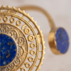 Bohemian Medallion Lapis Blue Copper Cuff Bracelet — Open Bangle