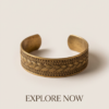 Woven Braid Copper Cuff Bracelet — Wide Antique Gold Bangle