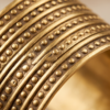 Multi-Row Beaded Copper Cuff Bracelet — Extra Wide Antique Gold Bangle
