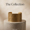 Multi-Row Beaded Copper Cuff Bracelet — Extra Wide Antique Gold Bangle