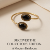 Black Onyx Copper Cuff Bracelet — Double Stone Open Bangle