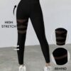 Black High-Waist Mesh Panel Leggings