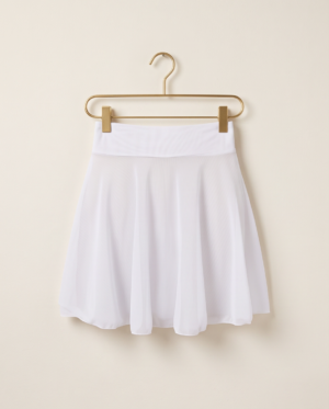 img_1634 White Sheer Mesh Cover-Up Skirt — High-Waist Flared Beach Skirt