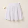 White Sheer Mesh Cover-Up Skirt — High-Waist Flared Beach Skirt