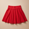 Red Flared Mini Skirt — High-Waist A-Line Skater Skirt
