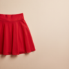 Red Flared Mini Skirt — High-Waist A-Line Skater Skirt