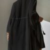 Black Sheer Lace-Trim Kimono Cover-Up — Tie-Waist Beach Robe