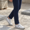US Polo Assn. White & Grey Retro Running Sneakers