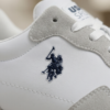 US Polo Assn. White & Grey Retro Running Sneakers