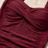 Burgundy Halter Swim Romper – Vintage-Style One-Piece with Shorts