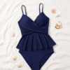 img_9502-3 Navy Peplum Swimsuit – Wrap Front One-Piece with Ruffle Waist