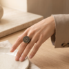 img_9613-2 Vintage Bronze Arabic Engraved Statement Ring – Coin-Style Design