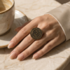 img_9636-2 Vintage Bronze Arabic Calligraphy Statement Ring – Coin-Style Medallion