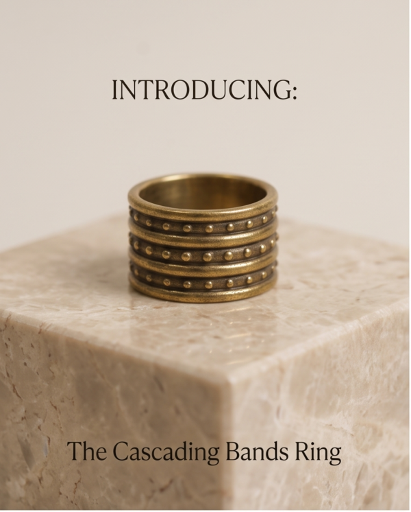 img_9694-2 Vintage Antique Gold Multi-Row Ring – Dotted Ridge Design