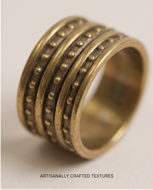 img_9695-2 Vintage Antique Gold Multi-Row Ring – Dotted Ridge Design