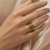 Vintage Gold-Tone Multi-Row Rope Ring – Layered Braided Design