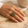 img_9724-2 Vintage Bronze Arabic Engraved Coin Ring – Wave Border Statement Ring