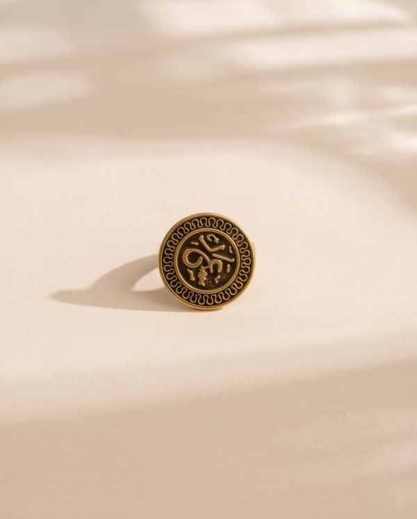 img_9725-2 Vintage Bronze Arabic Engraved Coin Ring – Wave Border Statement Ring