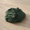 Green Ruched Swim Cap Cover — Elastic Fabric Hair Wrap for Swimming