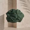 Green Ruched Swim Cap Cover — Elastic Fabric Hair Wrap for Swimming