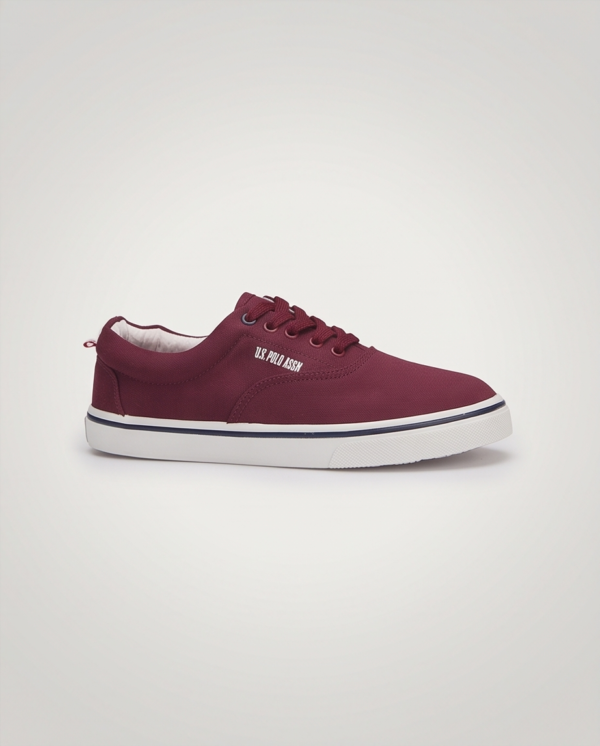 U.S. Polo Assn. Burgundy Canvas Sneakers — Classic Lace-Up, Size 42, Made in Turkey