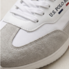 U.S. Polo Assn. White & Grey Retro Runner Sneakers — Size 45, Made in Turkey