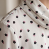MAX Ivory Polka Dot Cowl Neck Blouse — Long Sleeve Top, Size 12 (EUR 38)