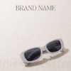 White Rectangle Sunglasses — Bold Retro-Chic Frame