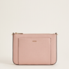 PARFOIS Blush Pink Saffiano-Style Crossbody Bag — Zip Top with Front Pocket