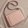 PARFOIS Blush Pink Saffiano-Style Crossbody Bag — Zip Top with Front Pocket