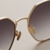 Gold Geometric Octagon Sunglasses — Gradient Grey Lens